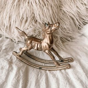 ✨🐴 Retro VTG Brass Rocking Horse🐴✨